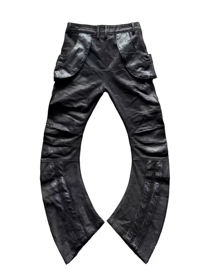 Curved Panel Deconstructed Washed Jeans
