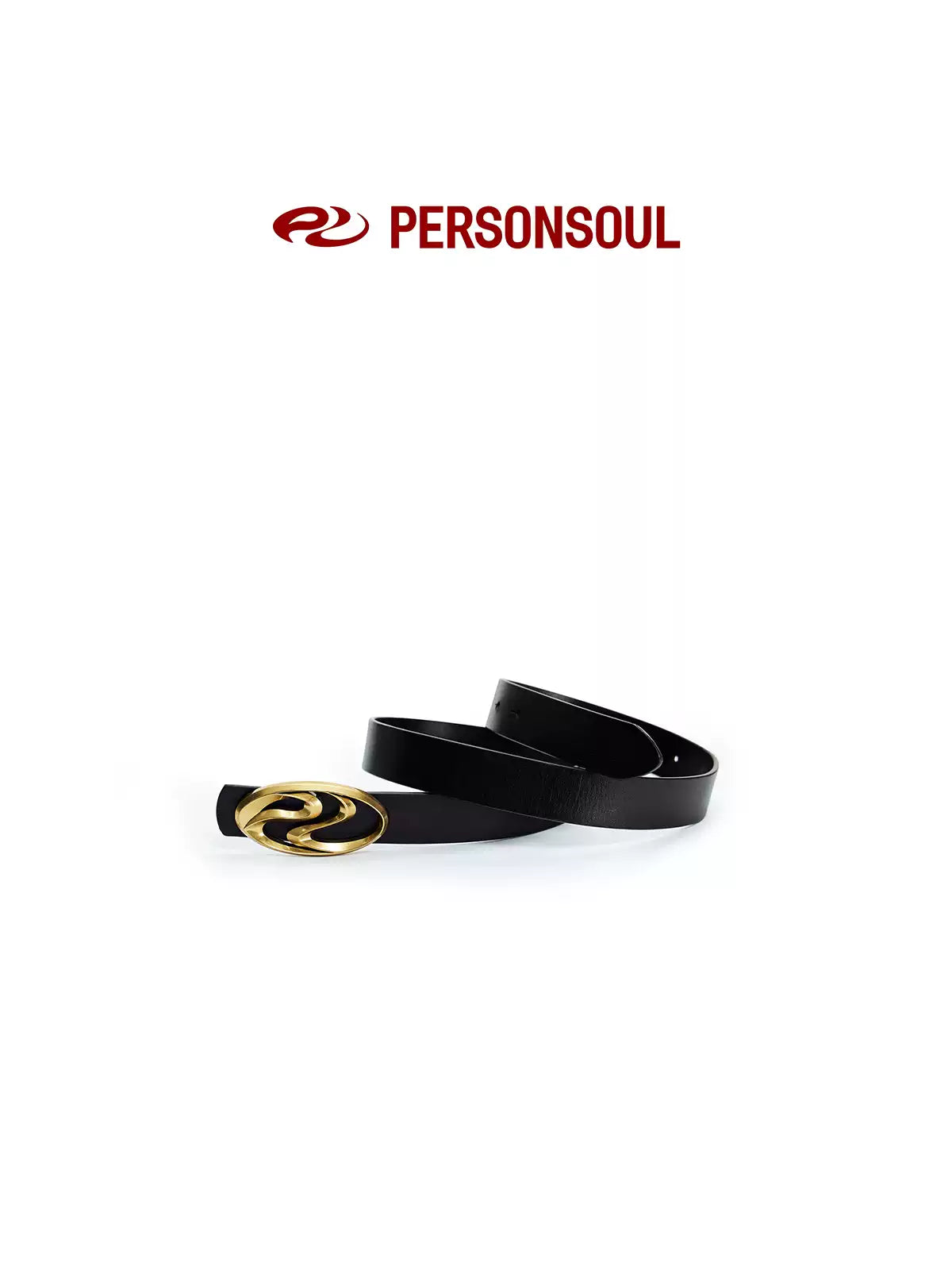 Symbol Buckle Leather Belt