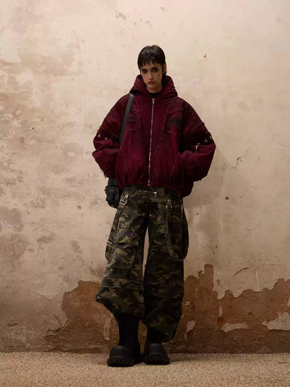 3-in-1 Detachable Suspender Camo Cargo Pants