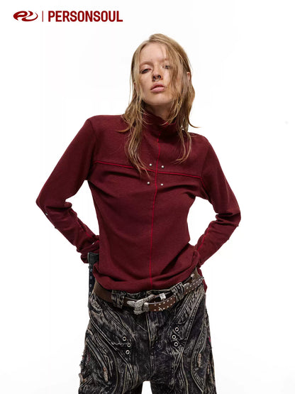 Armor High Neck Slim Fit Long Sleeve Top