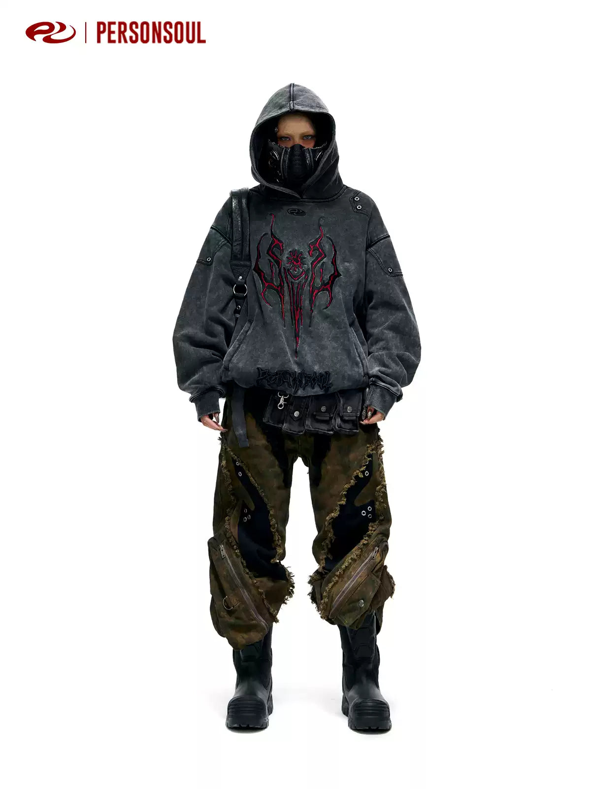 Washed Totem Embroidered Hoodie