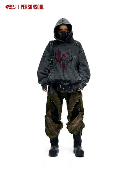 Washed Totem Embroidered Hoodie