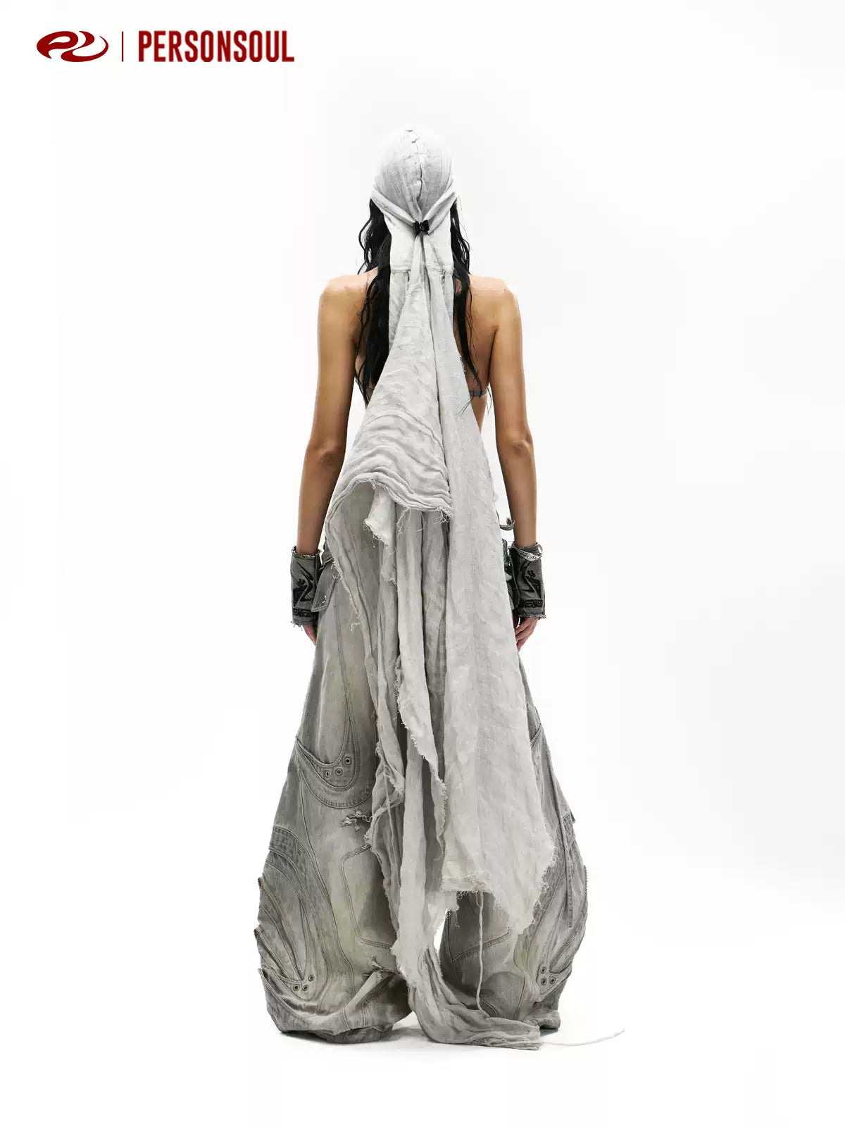Alien Panelled Drawstring Baggy Jeans