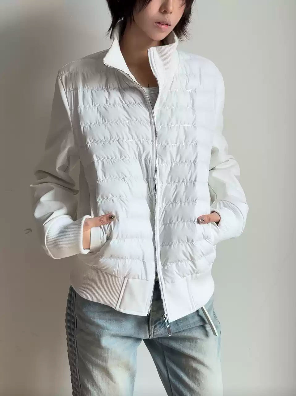Panelled Slim Fit Padded Zip Jacket