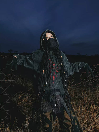 Washed Totem Embroidered Hoodie