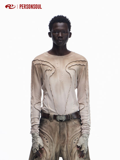 Sculpted Curved Seam Long Sleeve Top