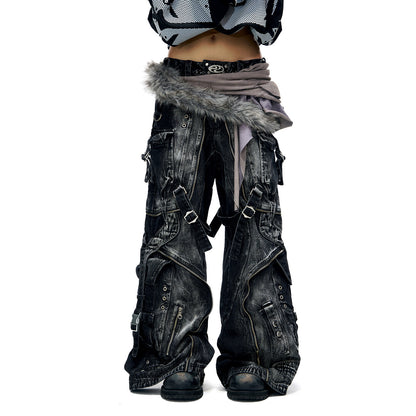 Tactical Strap Washed Work Jeans