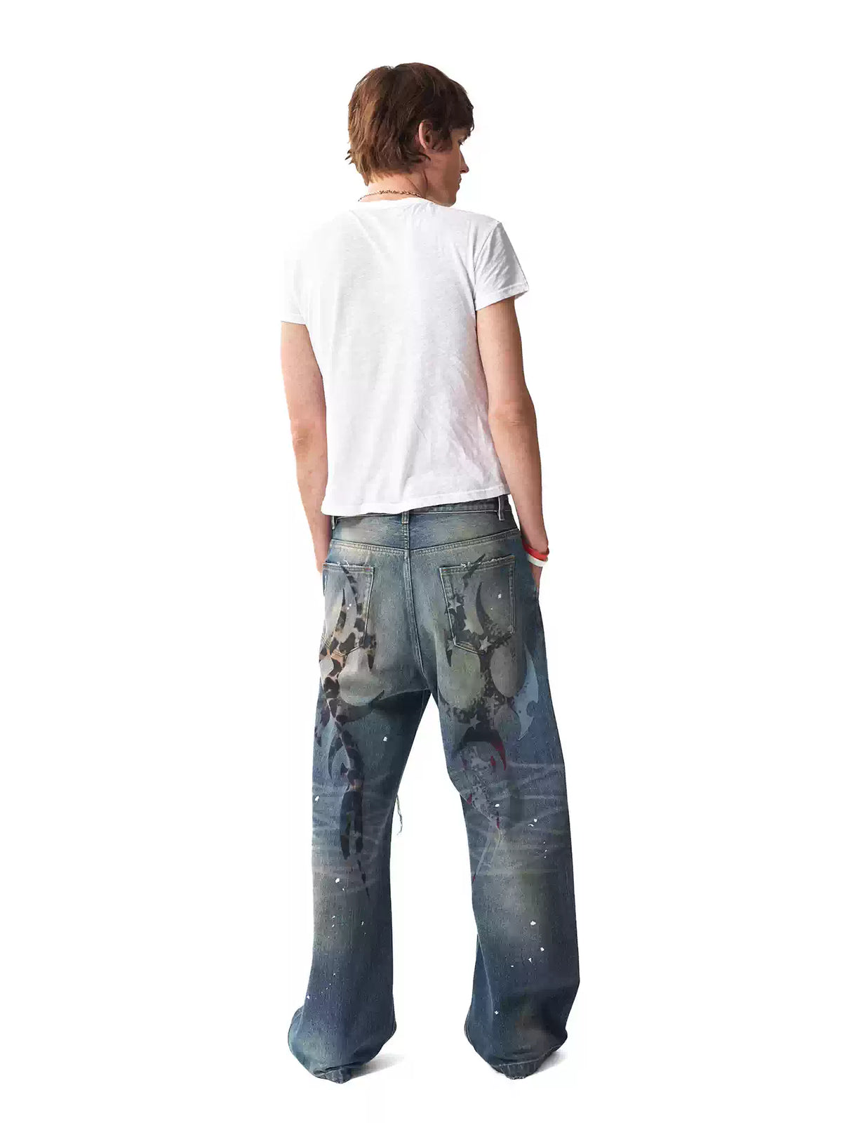 Vintage Washed Distressed Baggy Jeans