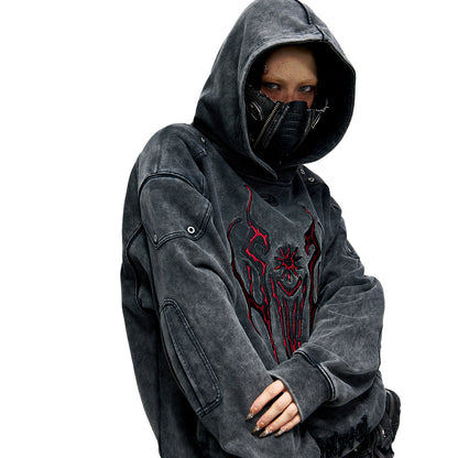 Washed Totem Embroidered Hoodie
