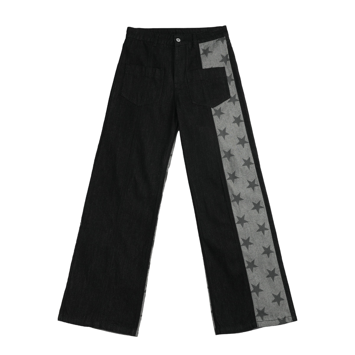 Asymmetric Panel Straight Leg Jeans