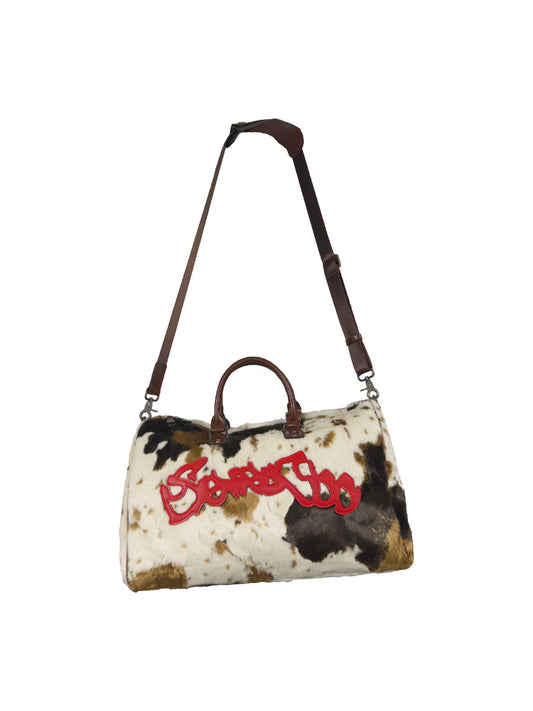Cow Print Cowhide Boston Bag
