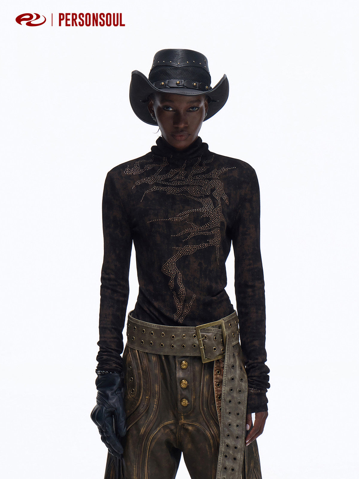 Vintage Washed High Neck Slim Fit Top