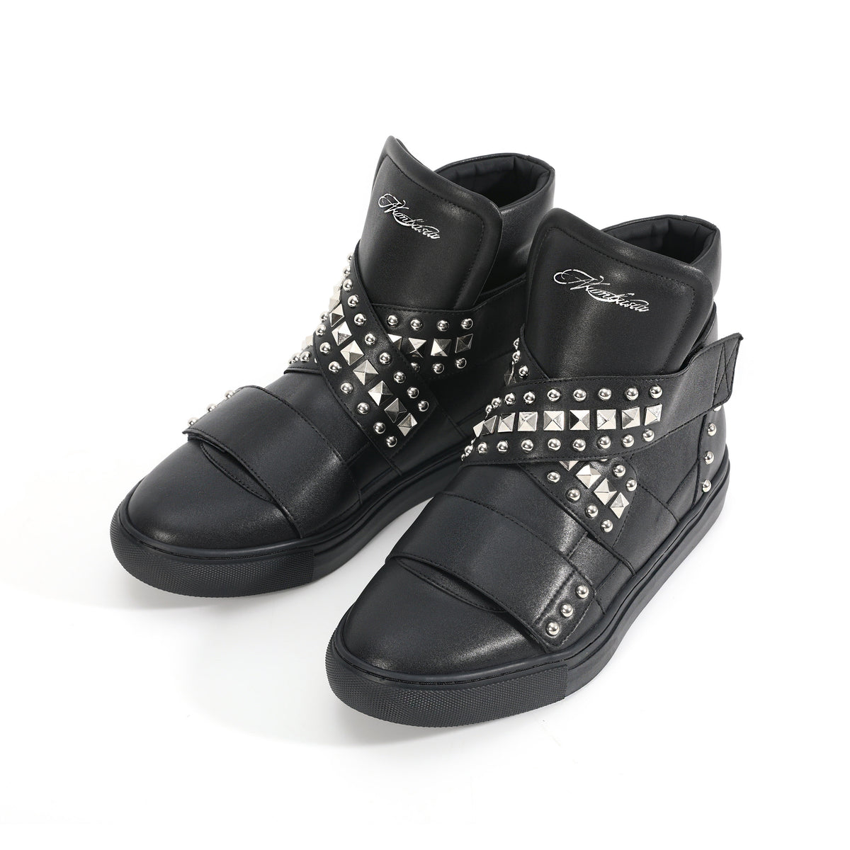 Multi Strap Studded High Top Sneakers