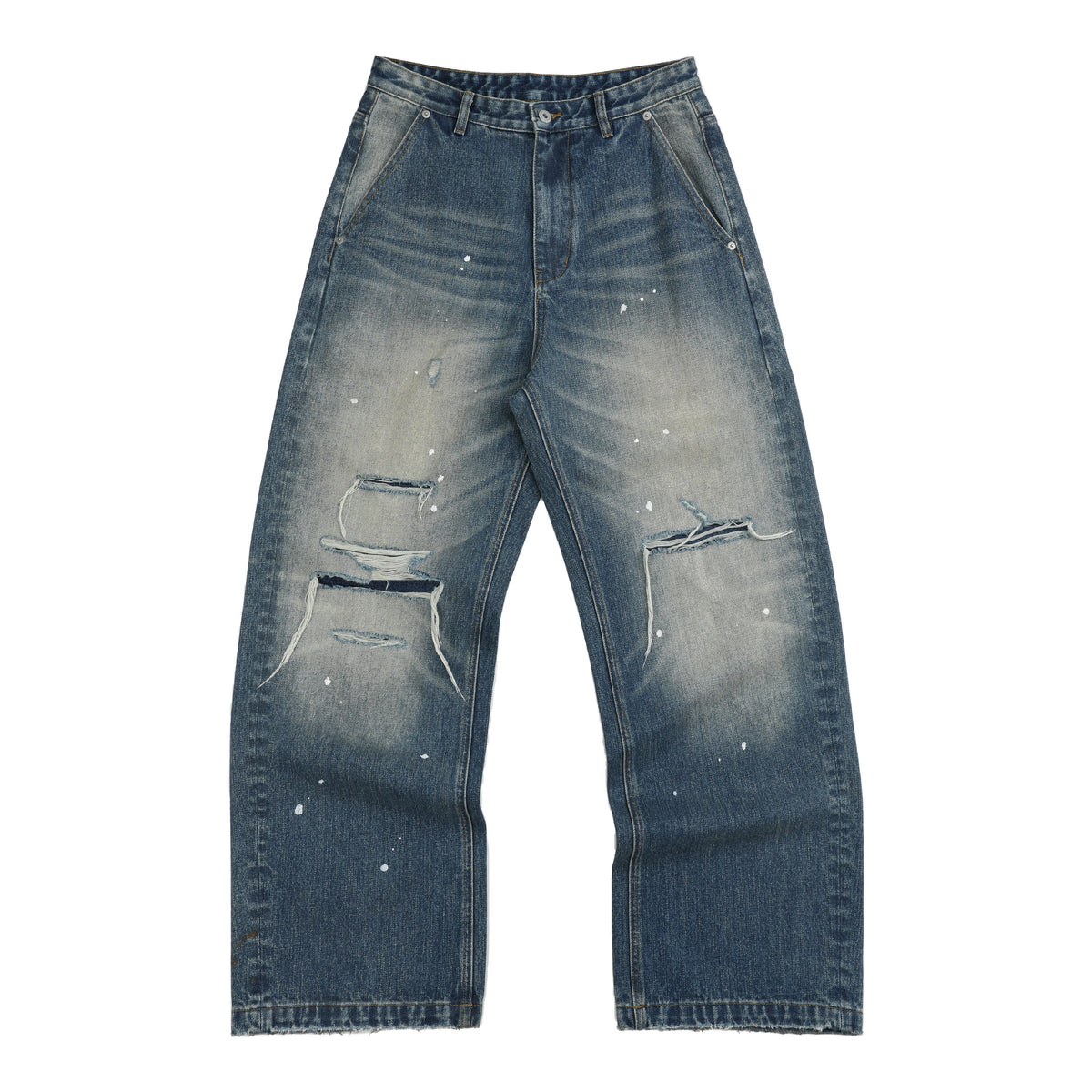 Vintage Washed Distressed Baggy Jeans
