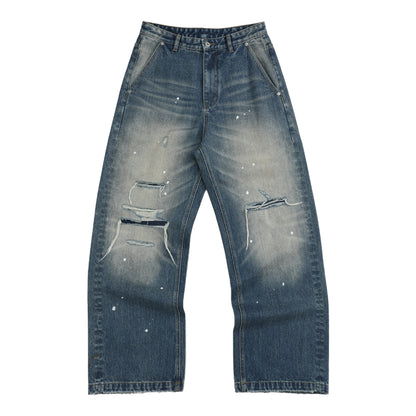 Vintage Washed Distressed Baggy Jeans