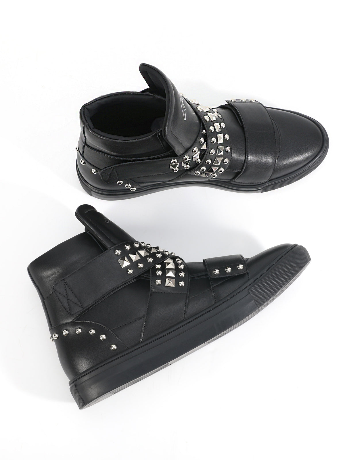 Multi Strap Studded High Top Sneakers