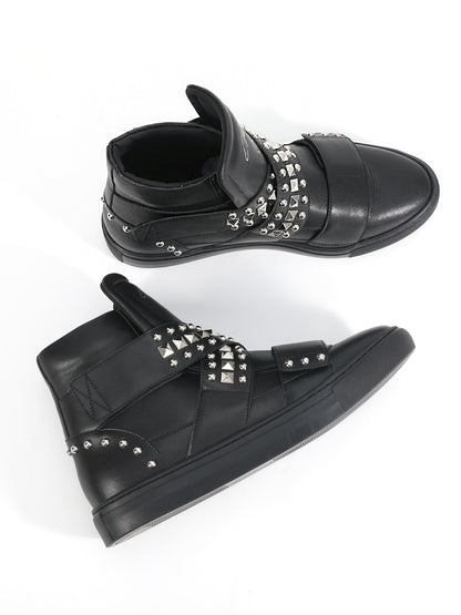 Multi Strap Studded High Top Sneakers