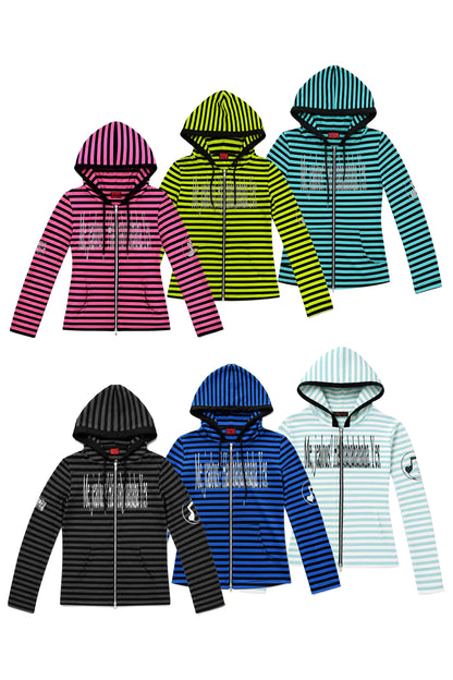 Striped Graphic Slim Fit Zip Hoodie
