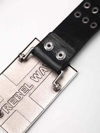 Union Jack Buckle Cross Stud Leather Belt