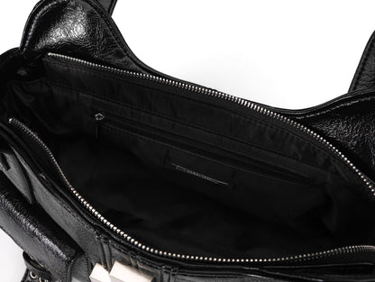 Cross Embellished Convertible Shoulder Bag