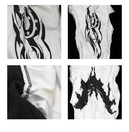 UCAN'TBELIKEME バット柄 サムホール ラグラン長袖Tシャツ SELFISH