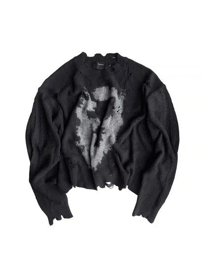 Cross Graphic Cropped Knit Sweater