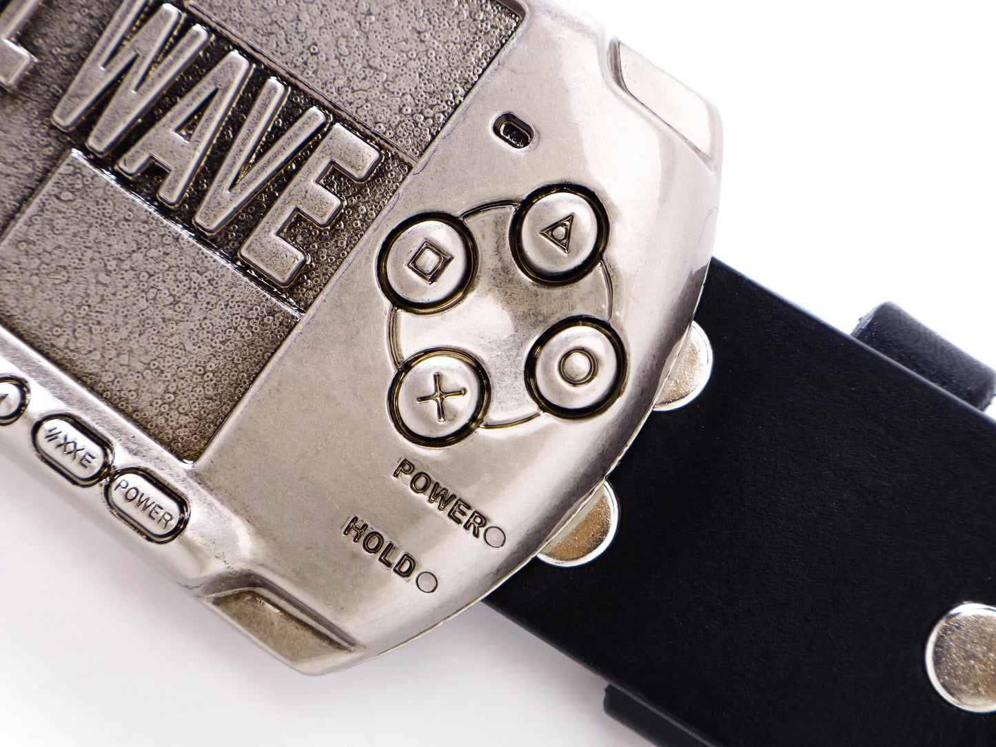 Game Console Buckle Studded Leather Belt