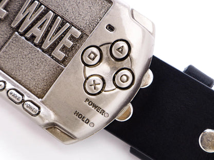 Game Console Buckle Studded Leather Belt