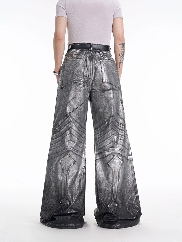 STARTEXCEEDEND Silver wide pants