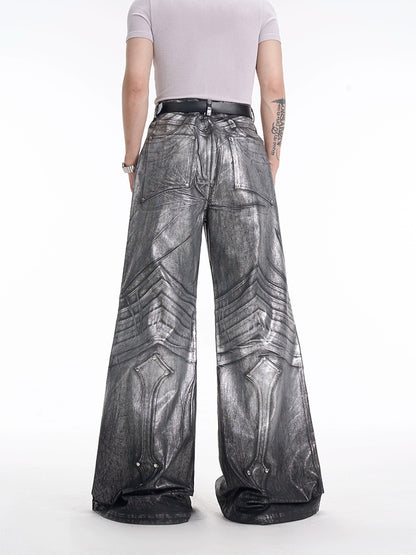 STARTEXCEEDEND Silver wide pants