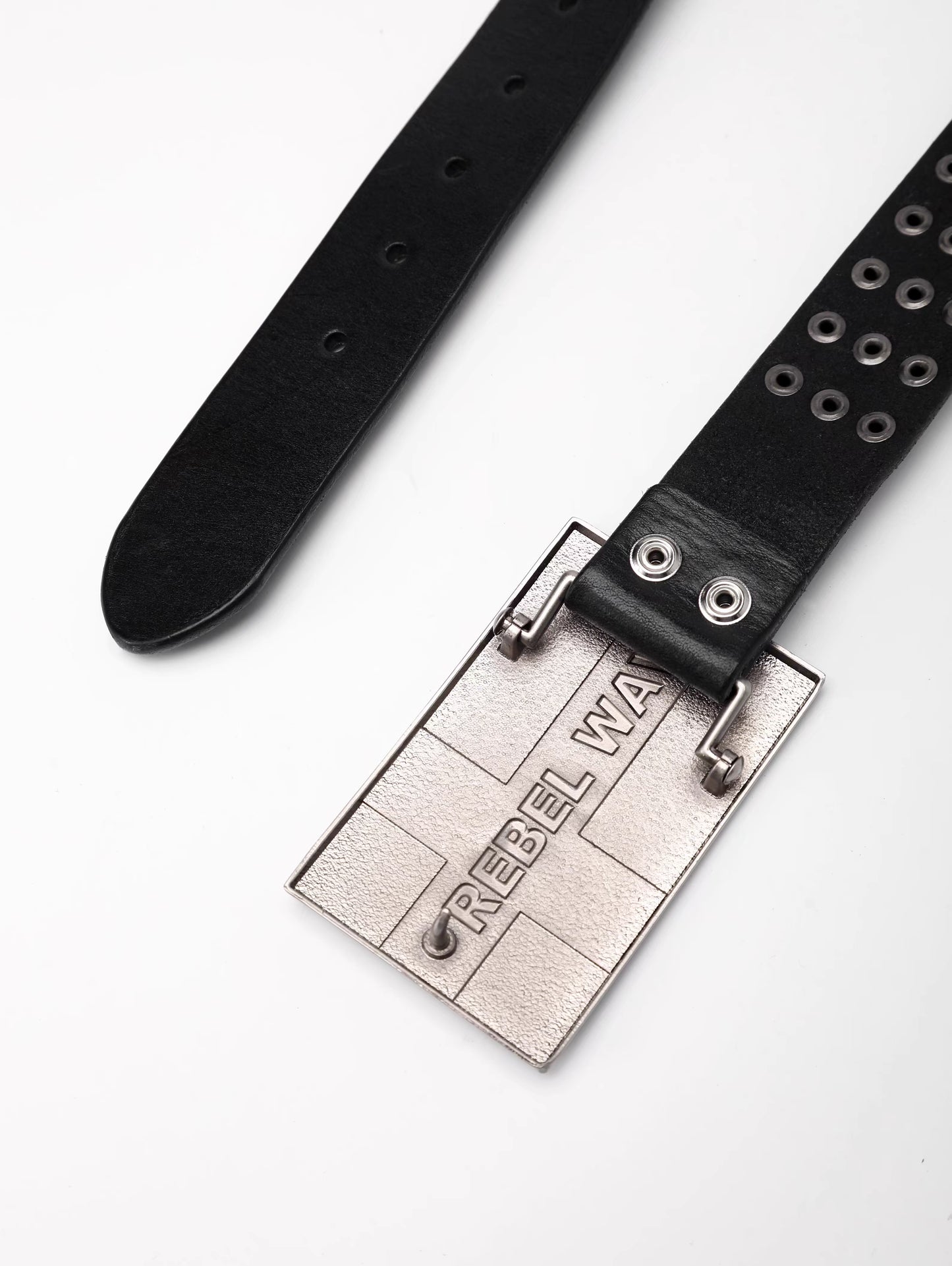 Union Jack Buckle Cross Stud Leather Belt