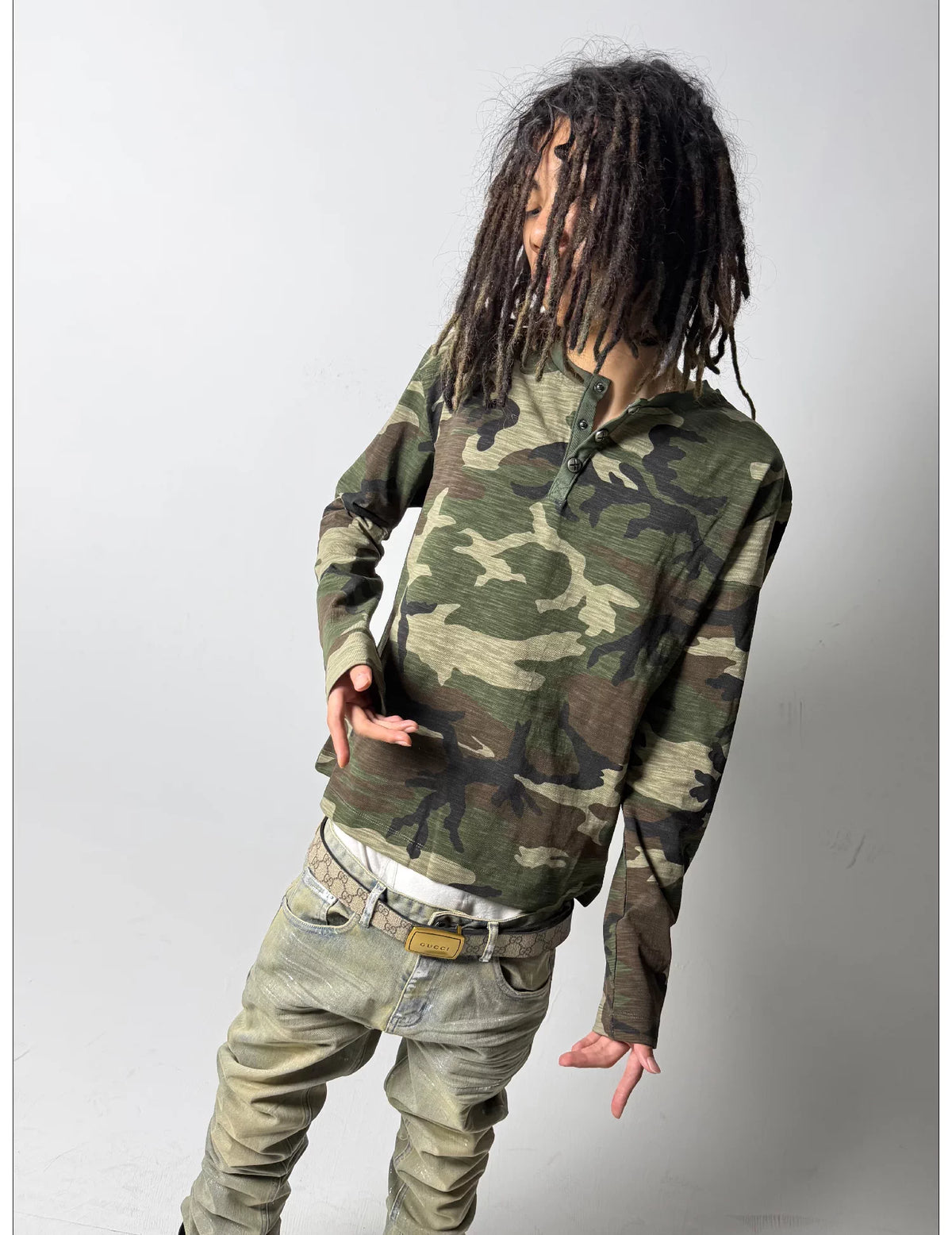 Camouflage Crewneck Long-Sleeve T-Shirt
