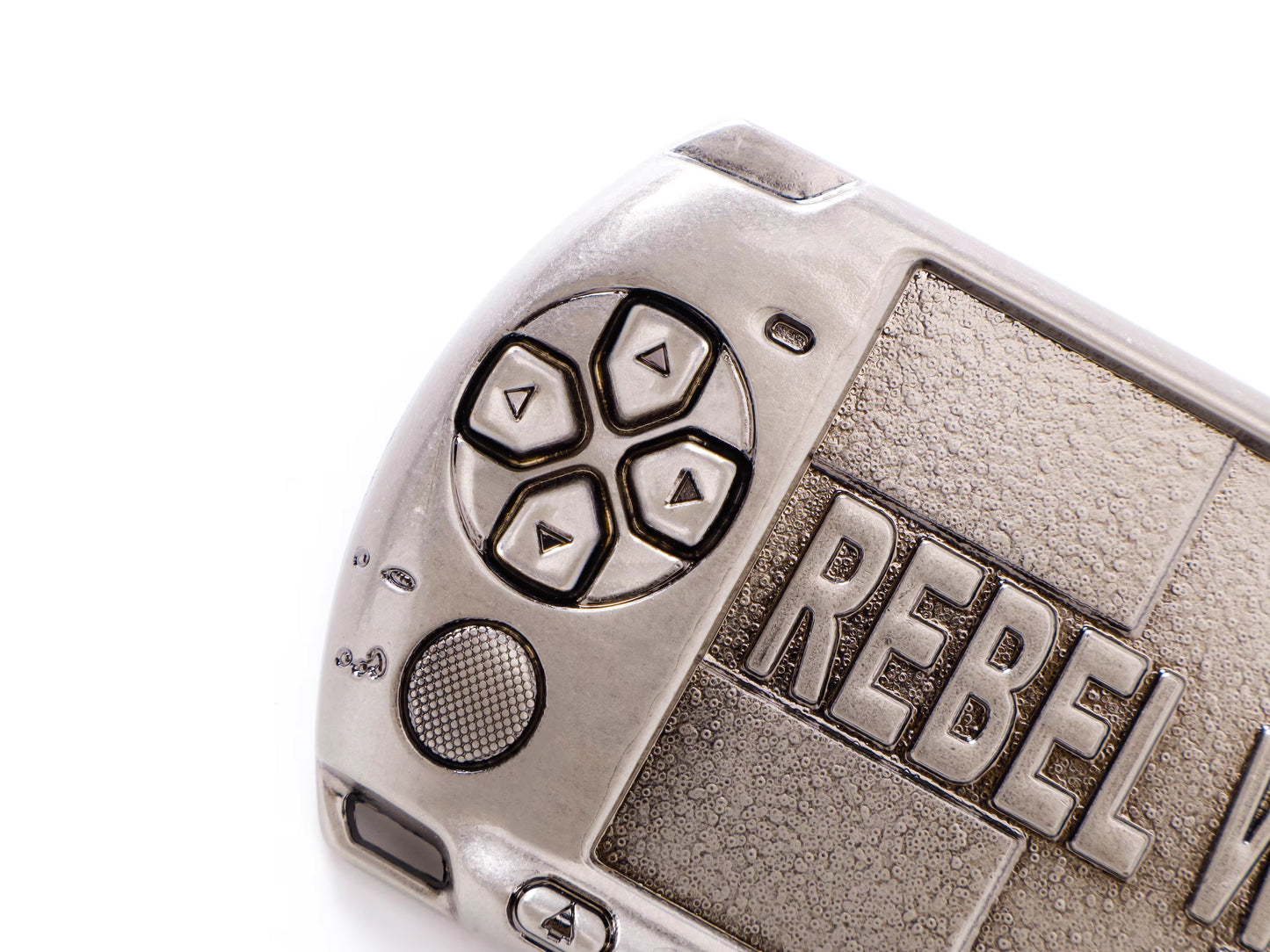 Game Console Buckle Studded Leather Belt