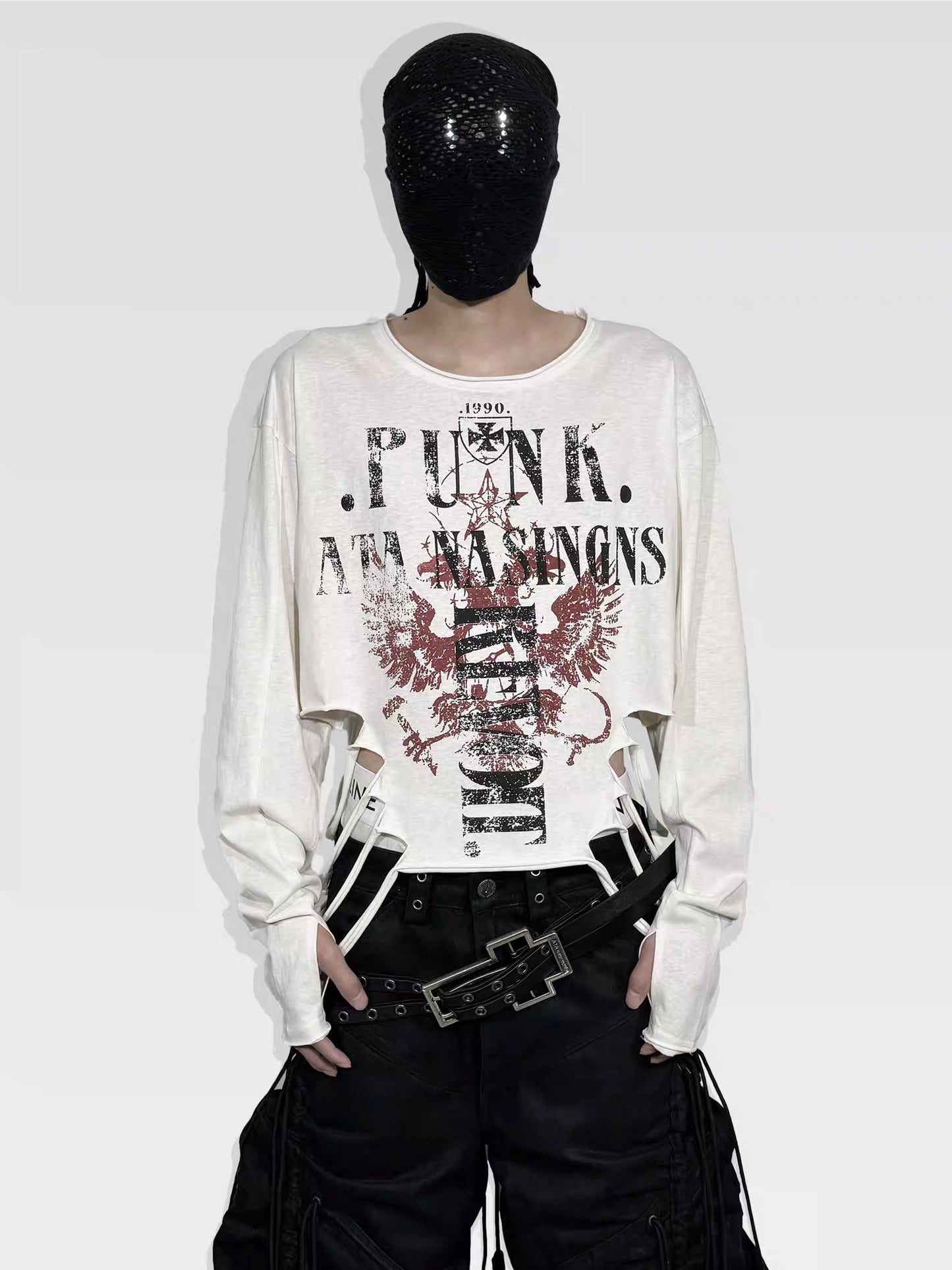 ATANOTHINGNESS ヴィンテージグラフィック 長袖Tシャツ SELFISH