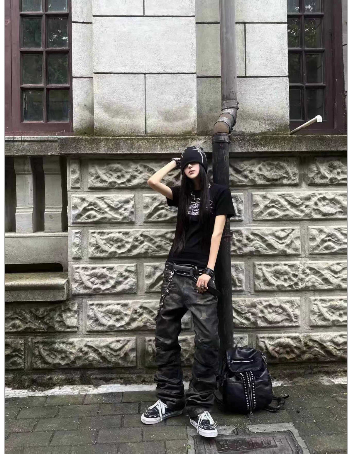 Washed Camouflage Straight-Leg Pants