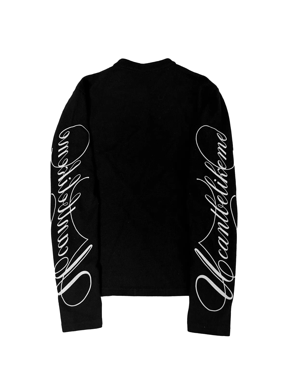 UCAN'TBELIKEME ENEMYロゴ ヘンリーネック長袖Tシャツ ブラック SELFISH