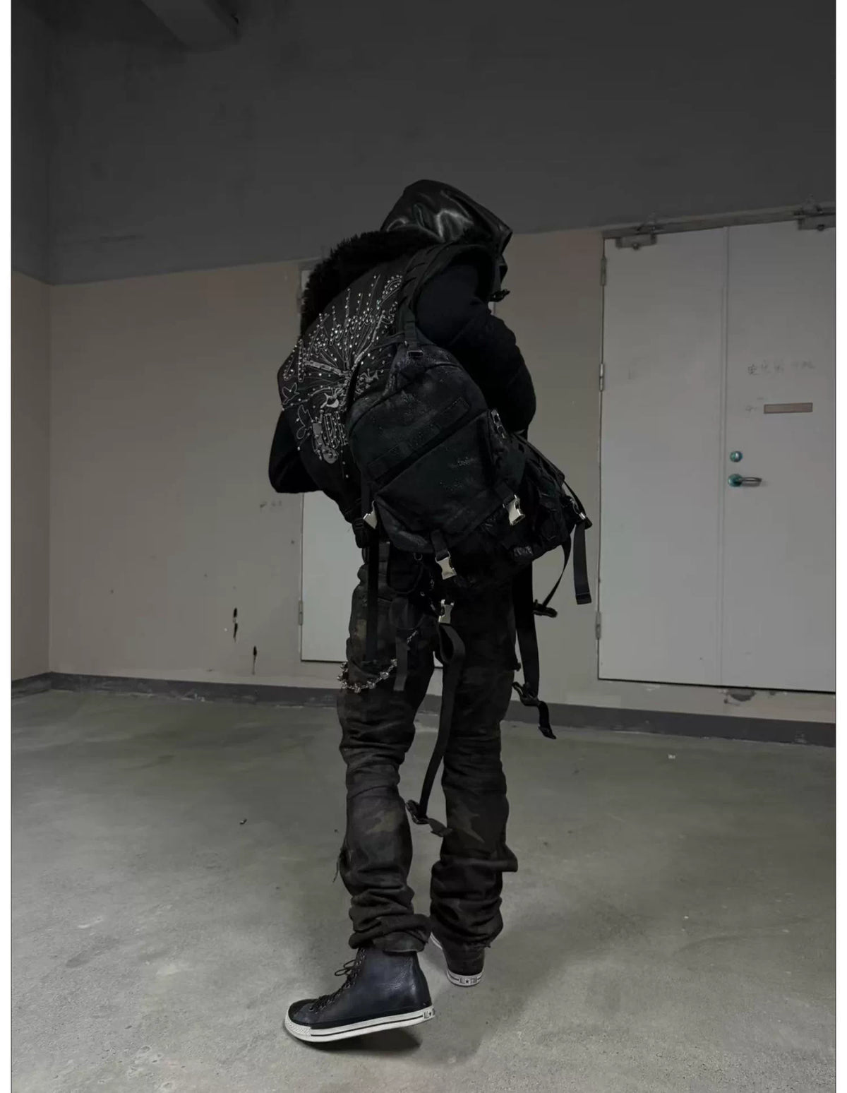Washed Camouflage Straight-Leg Pants