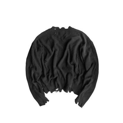 Cross Graphic Cropped Knit Sweater