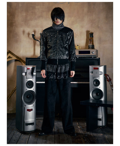 Tiger Embroidered Reversible Velvet Bomber Jacket