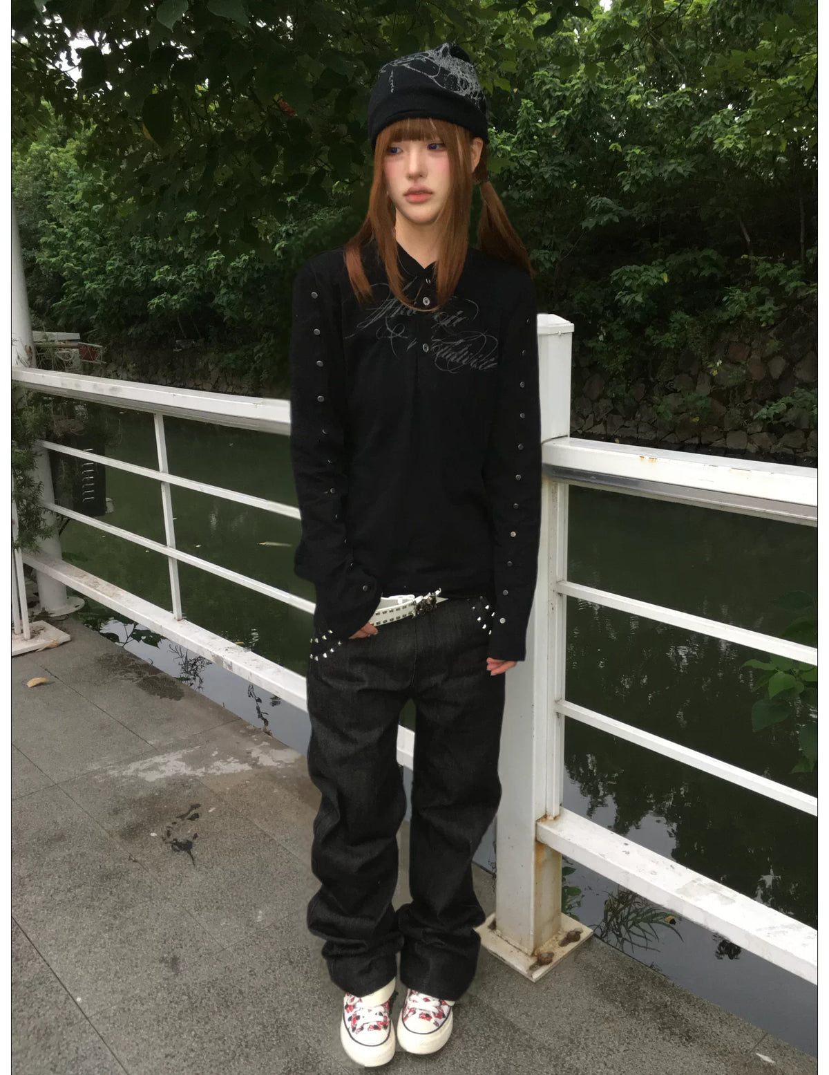 Biomechanical Graphic Knit Beanie