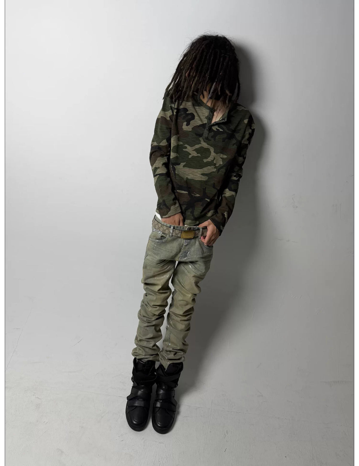 Camouflage Crewneck Long-Sleeve T-Shirt