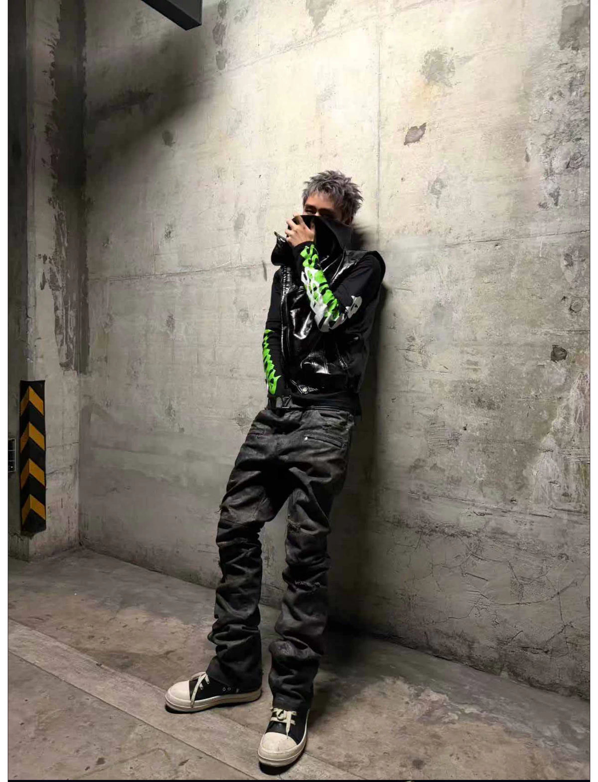 Washed Camouflage Straight-Leg Pants