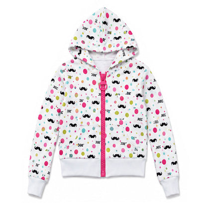 All Over Graphic Print Cropped Zip Hoodie