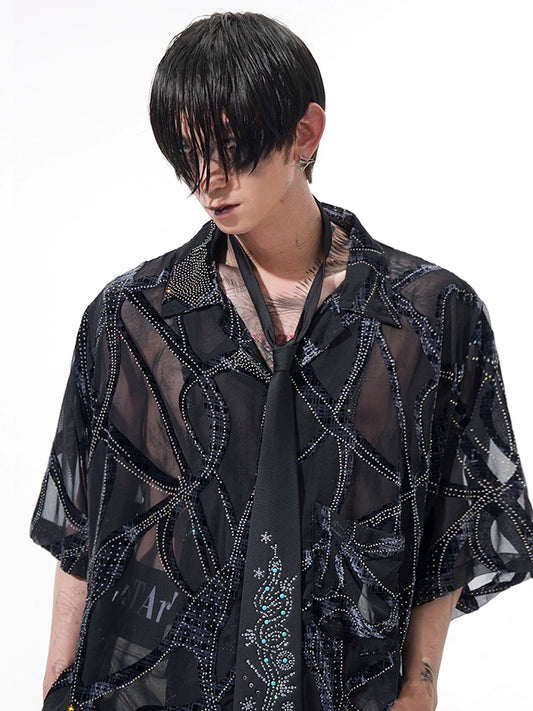 STARTEXCEEDEND Sheer Short Sleeve Shirt