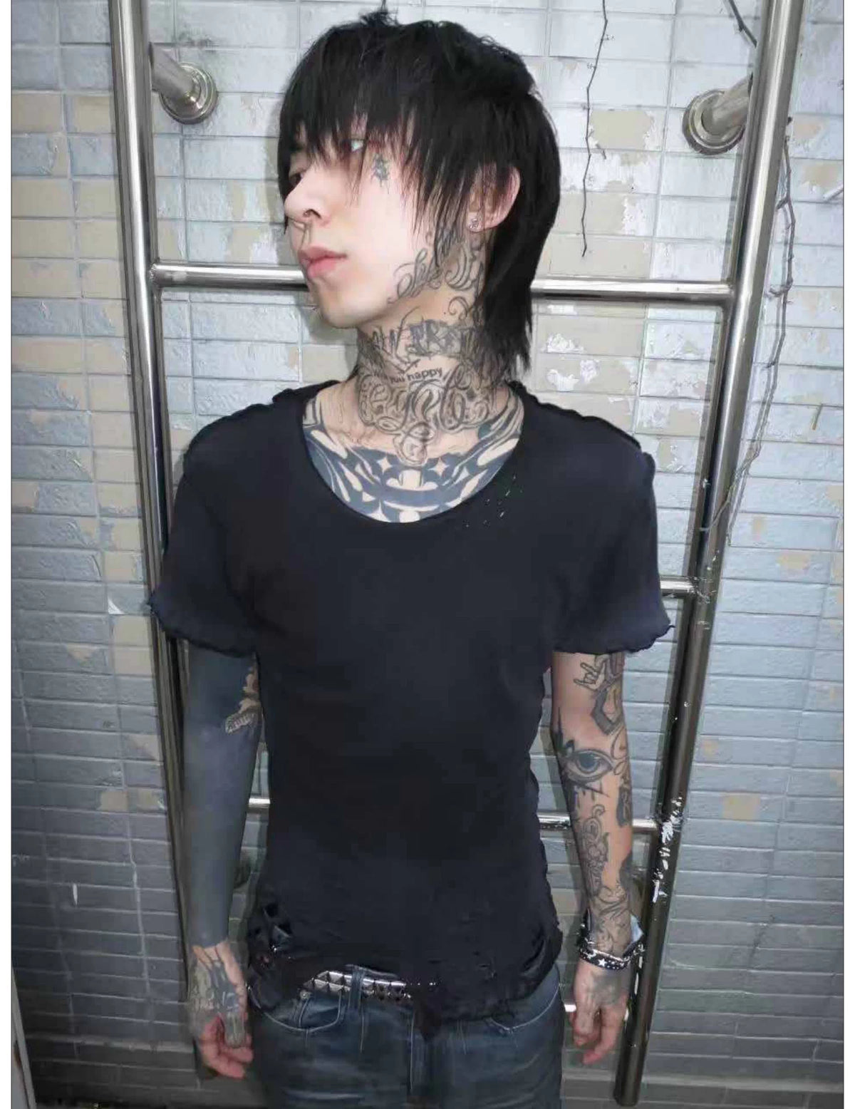 Wrinkled Washed Fitted T-Shirt