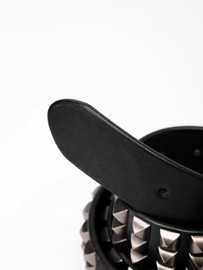 Union Jack Buckle Cross Stud Leather Belt