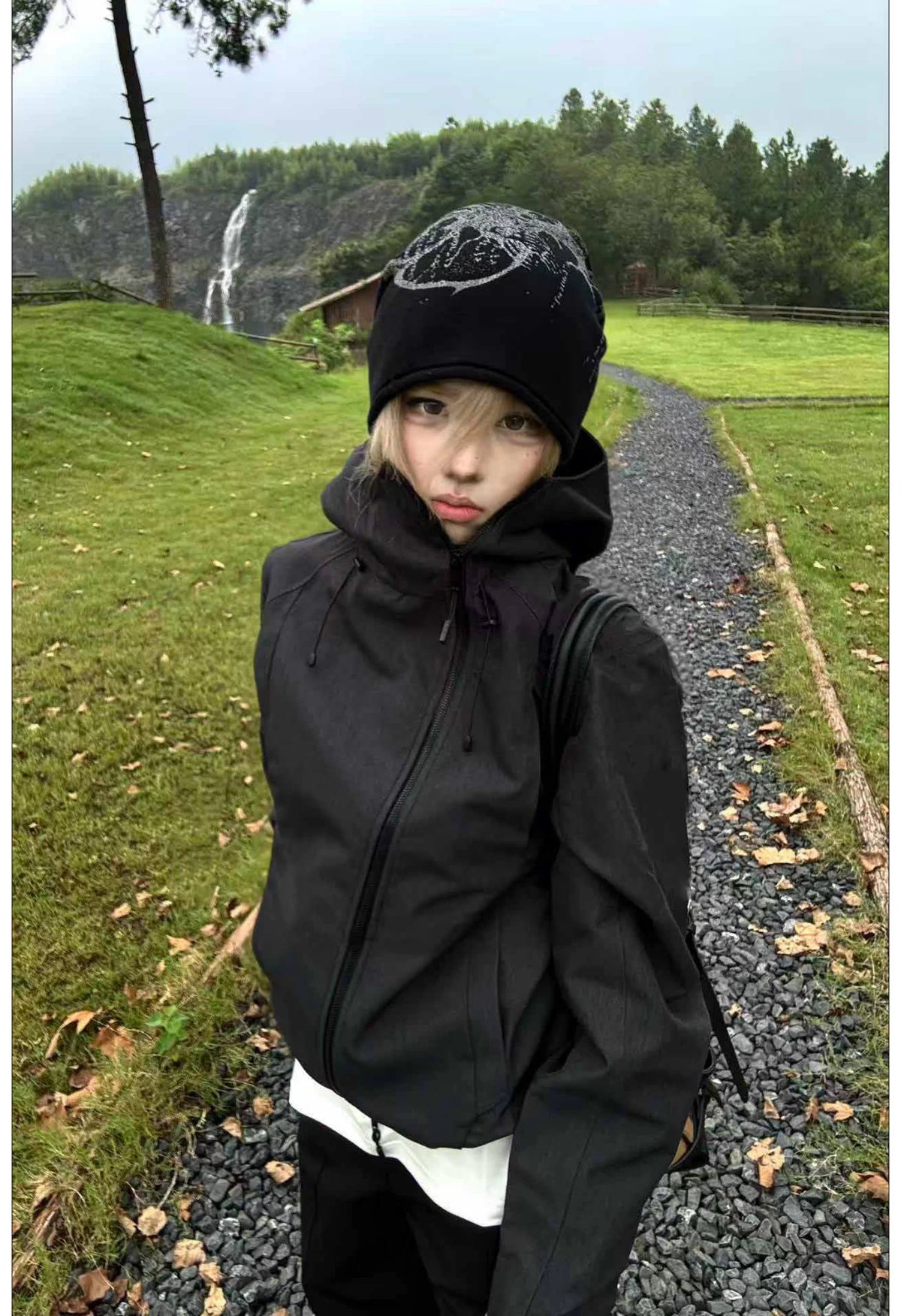 Biomechanical Graphic Knit Beanie