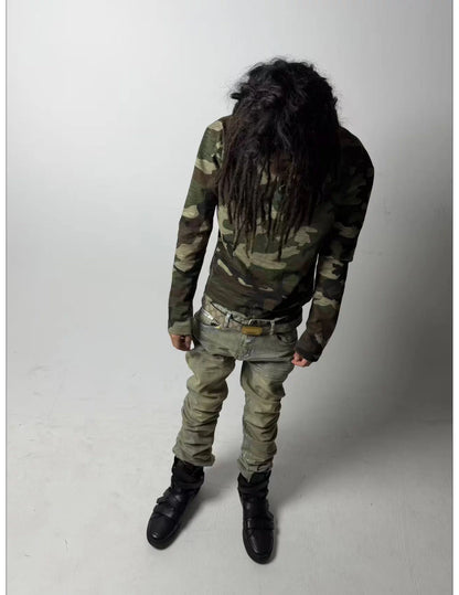 Camouflage Crewneck Long-Sleeve T-Shirt