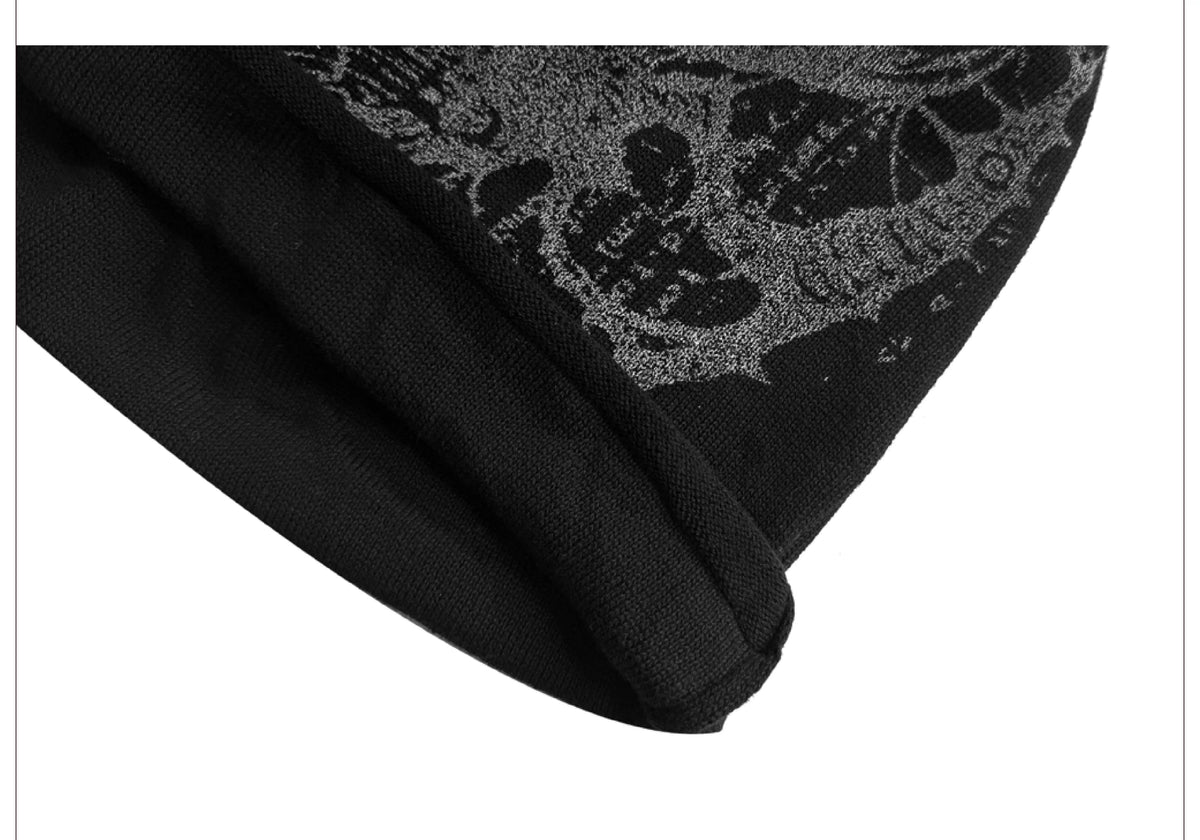 Biomechanical Graphic Knit Beanie