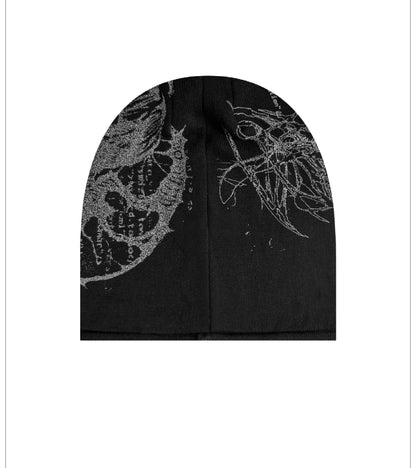 Biomechanical Graphic Knit Beanie